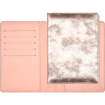 Обложка для паспорта "deVENTE. Voyager" 10x14 см, искусственная кожа фактурная блестящая, поролон, отстрочка, 5 отделений для визиток, в пластиковом пакете с европодвесом, розовая перламутровая