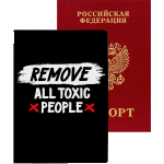 Обложка для паспорта "deVENTE. Remove all toxic people" 10x14 см, искусственная кожа, поролон, шелкография, отстрочка, 5 отделений для визиток, в пластиковом пакете с европодвесом