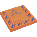 Клейкая бумага для заметок "Attomex" 76x76 мм, 100 листов, офсет 75 г/м², неоновая оранжевая