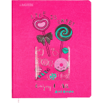 Дневник "deVENTE. Sweets" универсальный блок, офсет 1 краска, белая бумага 80 г/м², твердая обложка из искусственной кожи, шелкография, аппликация в виде кармана, тиснение фольгой, цветной форзац, 1 ляссе