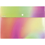 Папка-конверт на кнопке "deVENTE. Rainbow" A4 (320x230 мм) 350 мкм, гладкая фактура, индивидуальная маркировка, непрозрачный розовый с салатовым
