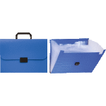 Портфель "Attomex" на замке, пластиковый 700 мкм, фактура "песок" для документов A4, 13 отделений, непрозрачный синий