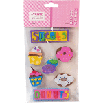 Наклейки объемные "deVENTE. Sweet donuts" из фоамирана, карточка 110x180 мм, в пластиковом пакете с блистерным подвесом