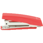 Степлер "Attomex" № 10 усиленный (мощность 18 листов, глубина скрепления 50 мм) пластиковый, в картонной коробке, со встроенным металлическим антистеплером, красный