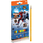 Карандаши цветные "deVENTE. Hockey Championship" 24 цвета, 2М, диаметр грифеля 2,8 мм, шестигранные, в картонной коробке