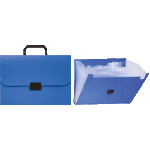 Портфель "Attomex" на замке, пластиковый 700 мкм, фактура "песок" для документов A4, 6 отделений, непрозрачный синий