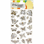 Набор наклеек для творчества объемные с золотым и серебряным тиснением "deVENTE. Gold-silver butterflies" 12x19 см, в пластиковом пакете с блистерным подвесом