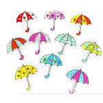 Пуговицы декоративные "deVENTE. Зонтики" деревянные, 32-40 мм, 10 шт, цвет ассорти, в пластиковом пакете с блистерным подвесом
