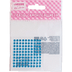 Стразы самоклеящиеся "deVENTE. Dots" акриловые, размер 4 мм, карточка 60x60 мм, голубые, 100 шт в пластиковом пакете с блистерным подвесом