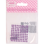 Стразы самоклеящиеся "deVENTE. Dots" акриловые, размер 4 мм, карточка 60x60 мм, фиолетовые, 100 шт в пластиковом пакете с блистерным подвесом