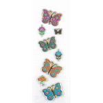 Набор наклеек для творчества объемные с блеском и золотым тиснением "deVENTE. Butterflies" 5x15,5 см, в пластиковом пакете с блистерным подвесом