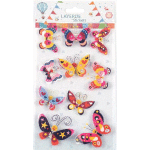 Набор наклеек для творчества объемные с блеском "deVENTE. Butterflies" 10,5x18 см, в пластиковом пакете с блистерным подвесом
