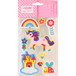Наклейки объемные "deVENTE. Unicorn world" из фоамирана, карточка 10,5x16,5 см, в пластиковом пакете с блистерным подвесом