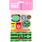 Наклейки объемные "deVENTE. Football" из фоамирана, карточка 10,5x17 см, в пластиковом пакете с блистерным подвесом