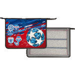 Папка для тетрадей, ИЗО и технологии "deVENTE. Play Football" A4 (33,7x24,3x8 см) с текстильным расширением 8 см, на молнии сверху, картон с покрытием из фольги с конгревным тиснением, пластик 500 мкм