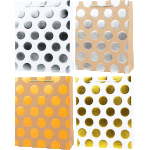 Пакет подарочный бумажный "deVENTE. Polka dots" вертикальный, размер 26x32x10 см, с конгревом и фольгированием, бумага 210 г/м², ассорти 4 цвета