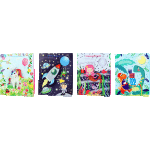 Пакет подарочный бумажный "deVENTE. Kids′ world" вертикальный, размер 18x23x8 см, с блестками и объёмными деталями, бумага 210 г/м², ассорти 4 дизайна