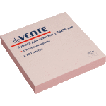 Клейкая бумага для заметок "deVENTE" 76x76 мм, 100 листов, офсет 75 г/м², розовая