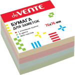 Клейкая бумага для заметок "deVENTE" 76x76 мм, 400 листов, офсет 75 г/м², 4 пастельных цвета