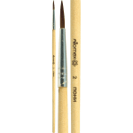 Кисть живописная "Attomex" пони № 02 круглая, деревянная ручка, индивидуальная маркировка
