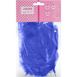 Перья декоративные "deVENTE" натуральные индюшиные, размер 10-15 см, 30 шт, синие, в пластиковом пакете с блистерным подвесом