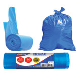 Мешки для мусора с завязками - лепестками "CleanLab" 35 л, 50x119 см (длина за 2 пакета) ПНД, 12 мкм, 20 шт/рулон, тип дна "звезда" синие