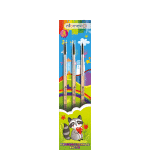 Набор кистей "Attomex" 03 шт (белка № 3, пони №4, коза №3) деревянная ручка, в пластиковом блистере