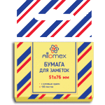 Клейкая бумага для заметок "Attomex" 51x76 мм, 100 листов, офсет 60 г/м², желтая