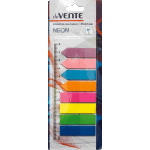 Набор самоклеящихся этикеток-закладок "deVENTE" пластиковые полупрозрачные 45x12 мм, 8x25 листов, 4x25 стрелки, 4x25 прямоугольники, 8 неоновых цветов, в картонном блистере