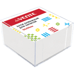 Куб бумажный для записей "deVENTE" 90x90x50 мм белый, непроклеенный, офсет 100 г/м², белизна 92%, в прозрачной пластиковой подставке