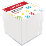 Куб бумажный для записей "deVENTE" 90x90x90 мм белый, непроклеенный, офсет 100 г/м², белизна 92%, в прозрачной пластиковой подставке