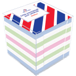 Куб бумажный для записей "Attomex" 90x90x90 мм цветной, непроклеенный, плотность 65 г/м², белизна 90%, в прозрачной пластиковой подставке
