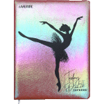 Дневник "deVENTE. Ballerina" универсальный блок, офсет 1 краска, белая бумага 80 г/м2, твердая обложка из искусственной кожи с поролоном, шелкография, цветной форзац, 1 ляссе