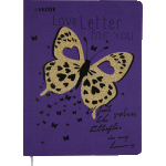 Дневник "deVENTE. Golden Butterfly" универсальный блок, офсет 1 краска, белая бумага 80 г/м2, твердая обложка из искусственной кожи, шелкография, тиснение фольгой, 1 ляссе