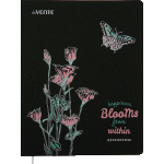 Дневник "deVENTE. Happiness Blooms" универсальный блок, офсет 1 краска, белая бумага 80 г/м2, твердая обложка из искусственной кожи, шелкография, 1 ляссе