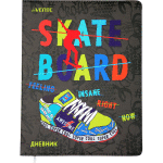 Дневник "deVENTE. Skateboard" универсальный блок, офсет 1 краска, белая бумага 80 г/м², твердая обложка из искусственной кожи с поролоном, цветная печать, отстрочка, цветной форзац, 1 ляссе