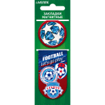 Набор закладок для книг "deVENTE. Play Football" магнитных бумажных, 2 шт в блистерной упаковке, размер прямоугольной закладки в сложенном виде 35x60мм, диаметр круглой закладки 35 мм