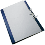 Папка архивная с завязками "deVENTE" A4 бумвинил, частичная оклейка 80 мм, 4 завязки, складная, синяя