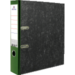 Папка с арочным механизмом "Attomex" A4 75 мм мраморная картонная разобранная, корешок из PVC, наварной карман с этикеткой, металлическая окантовка, запечатка форзаца, запечатка форзаца, зеленая