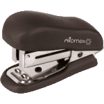 Степлер "Attomex" 24/6&26/6 (мощность 16 листов, глубина скрепления 16 мм) малый пластиковый, со встроенным антистеплером, в картонной коробке, черный