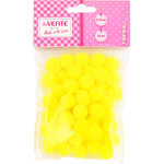 Набор помпонов для творчества "deVENTE" 15 мм, 50 шт, цвет желтый, в пластиковом пакете с блистерным подвесом