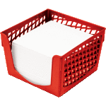 Пластиковый бокс для бумажного блока "deVENTE. Simple" 9x9x7 см, непрозрачный красный
