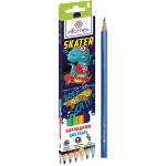 Карандаши цветные "Attomex. Skate" 06 цветов, М, диаметр грифеля 2,65 мм, шестигранные, в картонной коробке