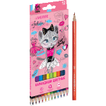 Карандаши цветные "deVENTE. Cat Lady" 12 цветов, 2М, диаметр грифеля 2,8 мм, шестигранные, в картонной коробке