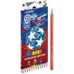 Карандаши цветные "deVENTE. Play Football" 12 цветов, 2М, диаметр грифеля 2,8 мм, шестигранные, в картонной коробке