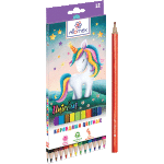 Карандаши цветные "Attomex. Unicorn" 12 цветов, М, диаметр грифеля 2,65 мм, шестигранные, в картонной коробке
