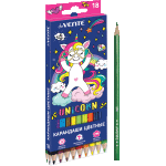Карандаши цветные "deVENTE. Magic Unicorn" 18 цветов, 2М, диаметр грифеля 2,8 мм, шестигранные, в картонной коробке
