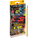 Карандаши цветные "deVENTE. Street Racing" 24 цвета, 2М, диаметр грифеля 2,8 мм, шестигранные, в картонной коробке