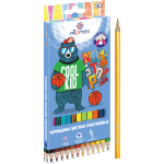 Карандаши цветные пластиковые "Attomex. Be cool" 24 цвета, 2М, диаметр грифеля 2,65 мм, шестигранные, в картонной коробке