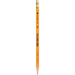 Карандаш чернографитный "Attomex" HB, диаметр грифеля 2 мм, круглый, с ластиком, заточенный, индивидуальная маркировка, цвет корпуса желтый